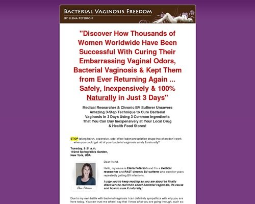 Bacterial Vaginosis Freedom |  Permanent Relief NOW!