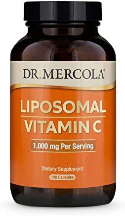 Dr. Mercola Liposomal Vitamin C Dietary Supplement, 1,000mg per Serving, 90 Servings (180 Capsules), Immune Support, Non GMO, Soy Free, Gluten Free