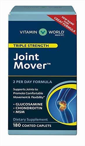 Vitamin World Triple Strength Joint Mover | Joint Support Nutritional Supplement | Feat. Glucosamine, MSM, Chondroitin to Support Joint Comfort and Flexibility, 180 Caplets