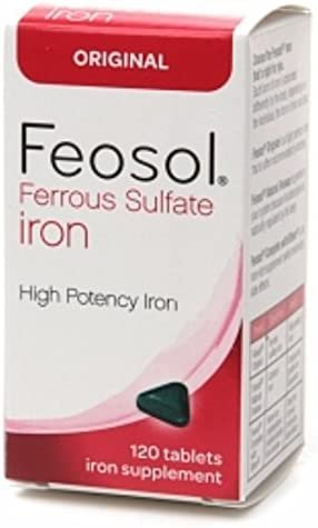 Feosol Ferrous Sulfate Iron, Original, Tablets 120 ea (Pack of 4)