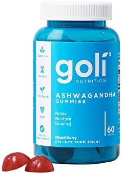 Goli® Ashwagandha & Vitamin D Gummy - 60 Count - Relax. Restore. Unwind. (Mixed Berry, KSM-66, Vegan, Plant Based, Non-GMO, Gluten-Free & Gelatin Free)