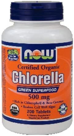 NOW Foods - Chlorella Green Superfood Certified Organic 500 mg. - 200 Tablets ( Multi-Pack)