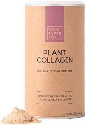 Your Super Plant Collagen Powder - Collagen Creamer Alternative, Supports Skin Health & Hydration, Plant Based, Superfood - Organic Pea Protein, Aloe Vera, Lucuma Powder - Non Dairy - 24 Servings