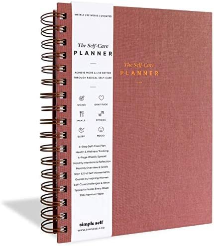 The Self-Care Planner by Simple Self - Best Life Planner for Wellness, Achieving Goals, Health, Happiness - Productivity, Gratitude, Meals, Fitness - Undated Spiral 12-Month (Dusty Rose, Weekly)