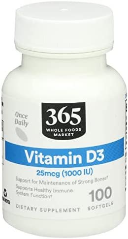 365 by Whole Foods Market, Vitamin D3 1000 IU, 100 Softgels