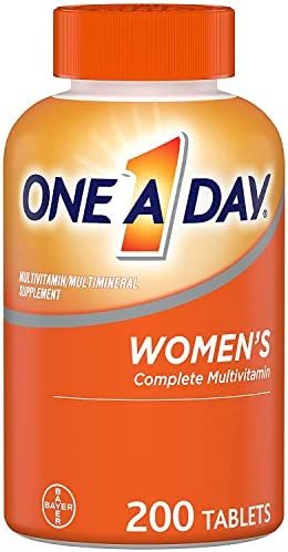 One A Day Women’s Multivitamin, Supplement with Vitamin A, Vitamin C, Vitamin D, Vitamin E and Zinc for Immune Health Support, B12, Biotin, Calcium & More, Tablet 200 count